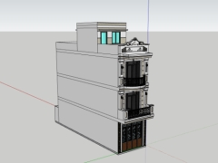 Model .skp mẫu nhà phố 3 tầng 1 tum 4x13.8m