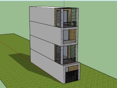 Model .skp mẫu nhà phố 4 tầng 2.7x10.9m