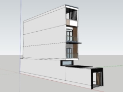 Model .skp mẫu nhà phố 4 tầng 3.5x16m