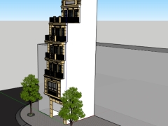Model .skp mẫu nhà phố 5 tầng 1 tum kích thước 4.7x7.3m