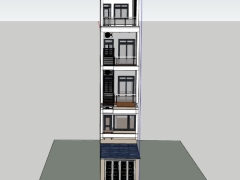 Model .skp mẫu nhà phố 5 tầng 3.6x14.5m