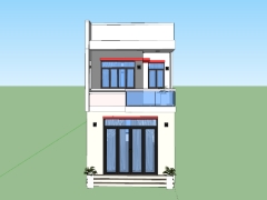 Model .skp nhà 2 tầng kích thước 5x15.5m