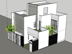 Model .skp nhà biệt thự villa 3 tầng 11.6x11.8m