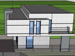 Model .skp nhà ở phố 2 tầng diện tích xây dựng 12x23m