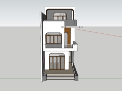 Model .skp nhà ở phố 3 tầng 5.8x17m