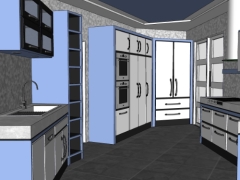 Model .skp nội thất phòng bếp đơn giản