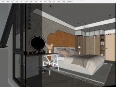 Model .skp nội thất phòng khách + bếp + ngủ