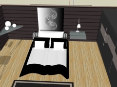 Model .skp nội thất phòng ngủ mới phong cách