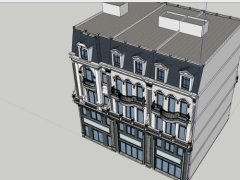 Model .skp shophouse mẫu nhà phố tân cổ điển 5 tầng kích thước 6x16m