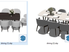 Model .skp thiết kế bàn ăn kiểu mới