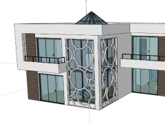 Model .skp thiết kế nhà biệt thự 2 tầng diện tích thiết kế 16.3x13m