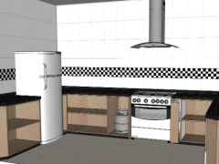 Model .skp thiết kế nội thất phòng bếp đẹp