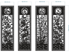 Model 2d cnc cổng 4 cánh vạn sự như ý dxf