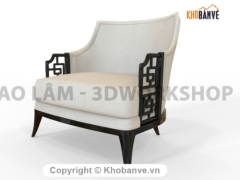 Model 3d ghế sofa elan lounge chair lạ á đông.
