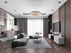 Model 3d max thiết kế nội thất phòng khách chung cư đẹp