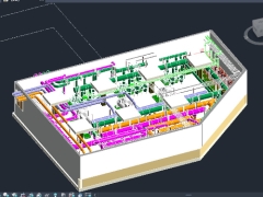 Model 3d mô hình phòng máy chiller(model 2 d+family)