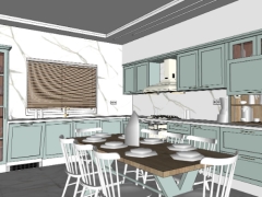 Model 3d su nội thất phòng bếp đẹp mới