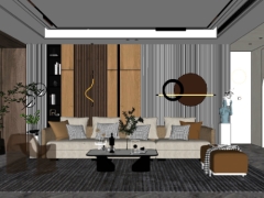 Model 3dmax sketchup nội thất phòng khách đẹp