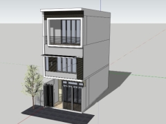 Model 3dmax su nhà dân 3 tầng 5x11m