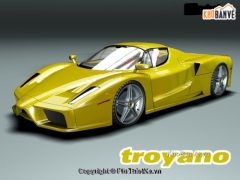 Model 3dmax thiết kế mô hình siêu xe Ferrari Enzo