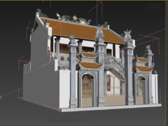 Model 3dmax thiết kế phối cảnh nhà thờ họ 3dmax 2015