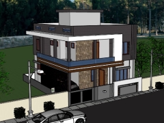 Model bản vẽ mẫu nhà phố 2 tầng đẹp mới