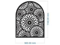 Model cắt cnc hàng rào hoa tròn