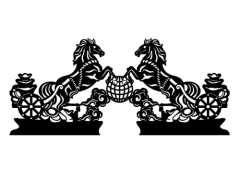 Model cắt cnc ngựa chở vàng