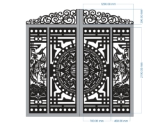 Model cnc cổng 2 cánh chim hạc đẹp