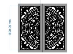 Model cnc cổng 2 cánh trống đồng góc dơi đẹp dxf