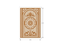 Model cnc cổng 2 cánh trống giữa