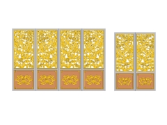 Model cnc cổng 4 cánh hoa sen chính và phụ