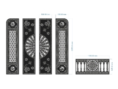 Model cnc cổng 4 cánh phát tài phát lộc và lan can