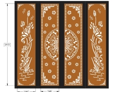 Model cnc cổng 4 cánh sen và trống đồng đẹp