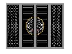 Model cnc cổng 4 cánh trống đồng bông tuyết dwg