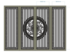Model cnc cổng 4 cánh trống đồng dxf 2d