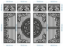 Model cnc cổng 4 cánh và ô thoáng