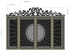 Model cnc cổng 4 cánh và vòm đẹp