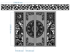 Model cnc cổng cá chép tài lộc và ô thoáng dxf