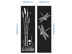 Model cnc vách ngăn chuồn chuồn và hoa lá