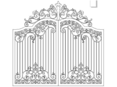 Model cổng 2 cánh chính và phụ uốn