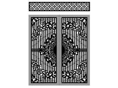 Model cổng 2 cánh trống đồng và ô thoáng cnc