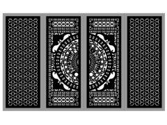 Model cổng 4 cánh cnc trống đồng bông tuyết