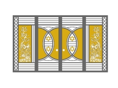 Model cổng 4 cánh cnc tùng và ngôi sao