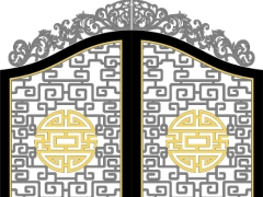 Model cổng chùa cnc chữ thọ đẹp
