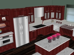 Model dựng mẫu nội thất phòng bếp