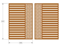 Model dxf cnc cổng 2 cánh đơn giản