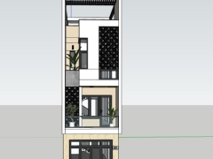 Model file cad nhà ở 3 tầng 1 tum 4.2x20m