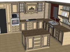sketchup thiết kế phòng bếp,tủ bếp thiết kế sketchup,bếp sketchup