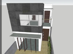 Model mẫu nhà phố 2 tầng 5x25m